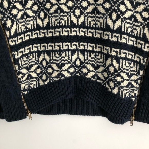 Cliché Couture Wool Knit Zipper Nordic Sweater Pull Over Size Medium - Picture 3 of 12